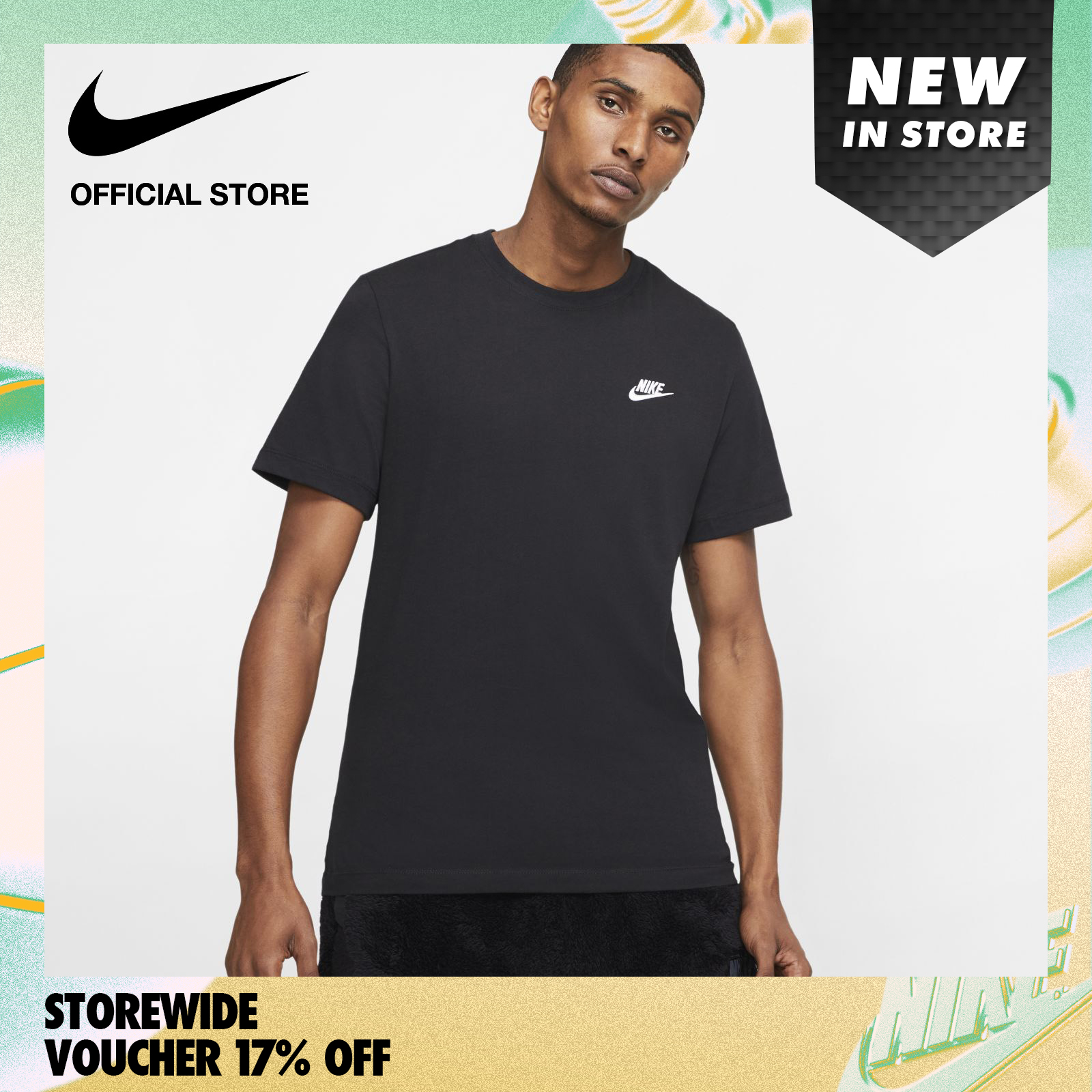 Nike Men's Sportswear Club T-Shirt - Black