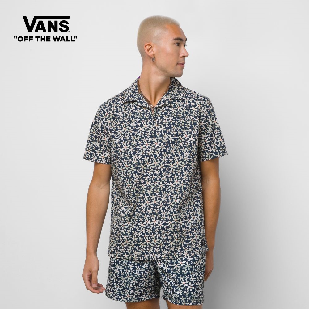 Vans Jazz Floral Short Sleeve Woven Men BLUE VN00006HLKZ1