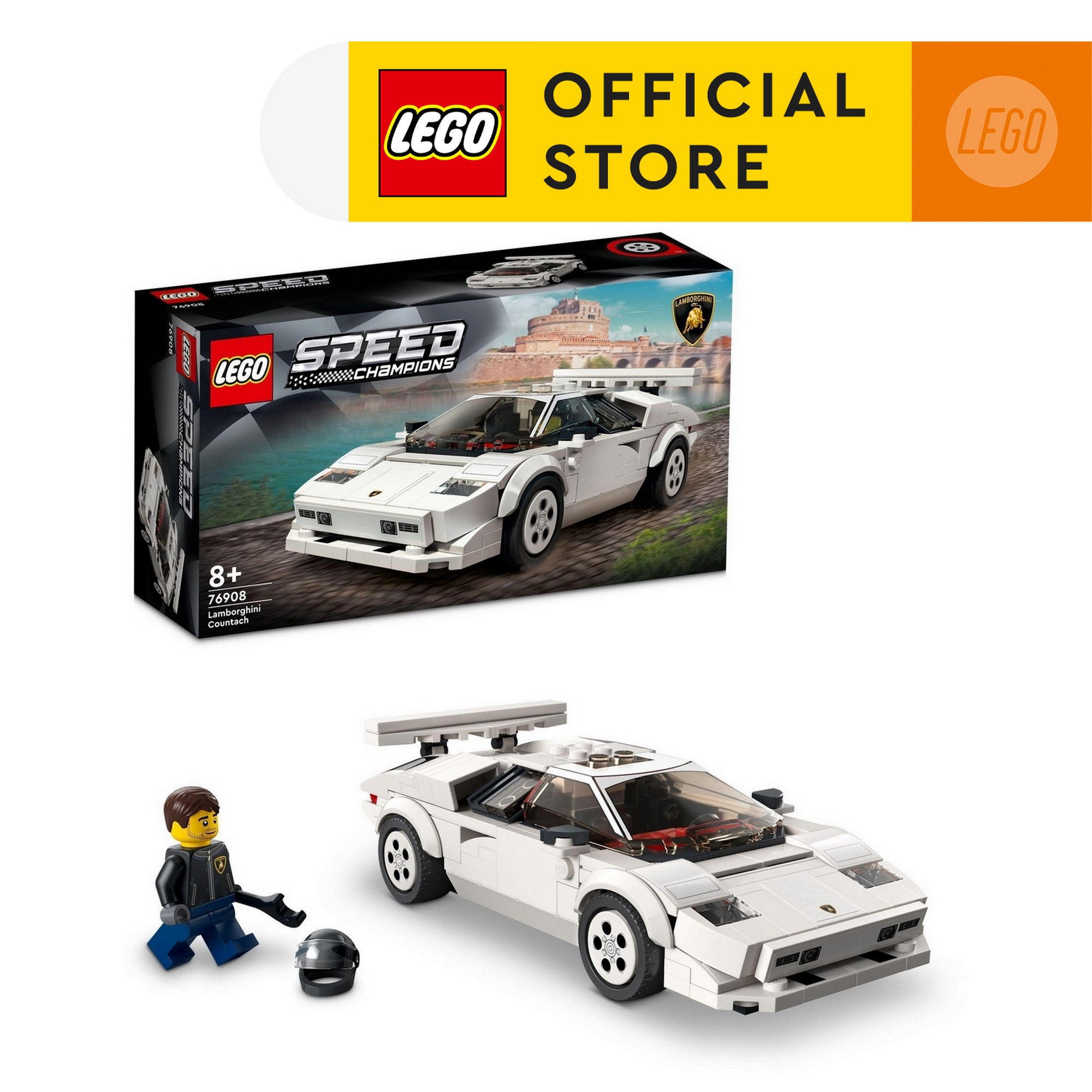 LEGO Speed Champions Lamborghini Countach 76908 Building Kit (262 Pieces) Building Blocks For Kids Construction Toys Kids Toys Construction Sets Toy Car