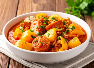 Braised Sausage with Orange Cuttlefish